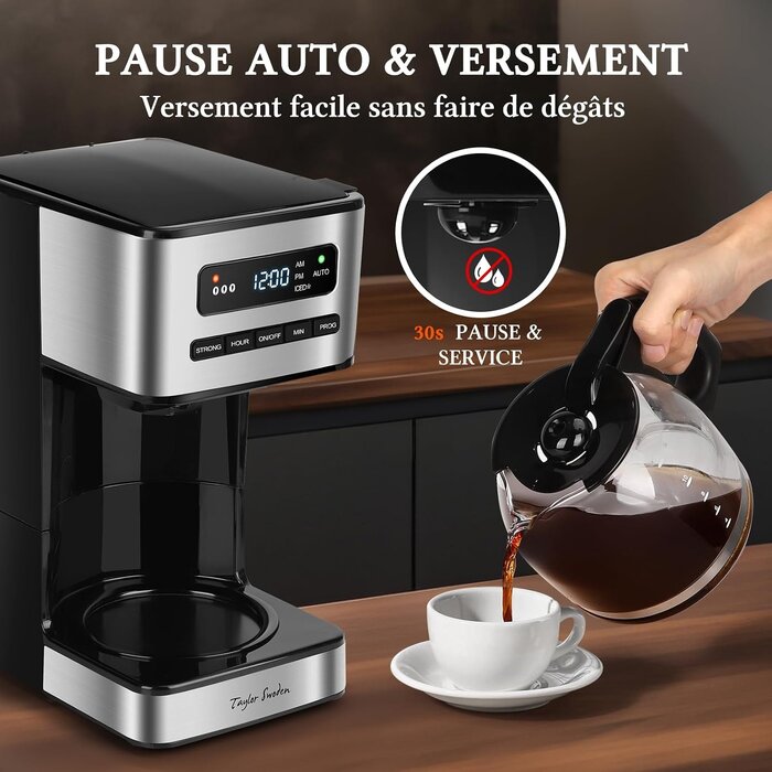 Cafetière programmable 12 tasses 1,8L - Jusqu'à -33% sur votre modèle