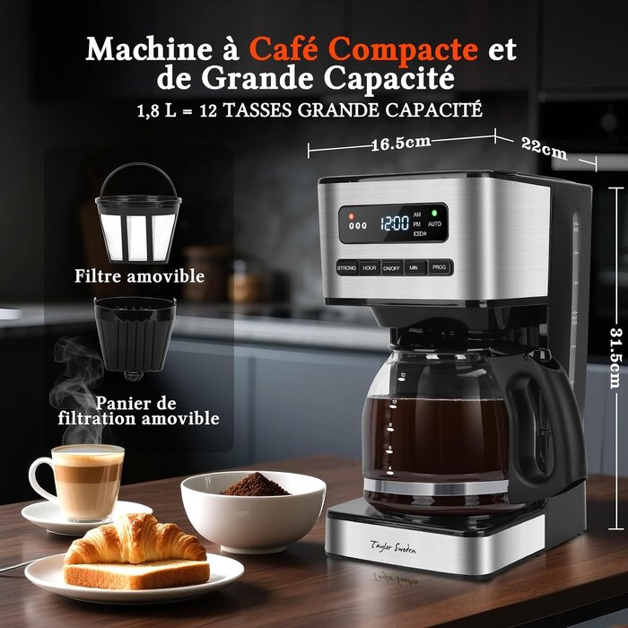 Cafetière programmable 1,8L - Jusqu'à 33% de réduction sur votre modèle