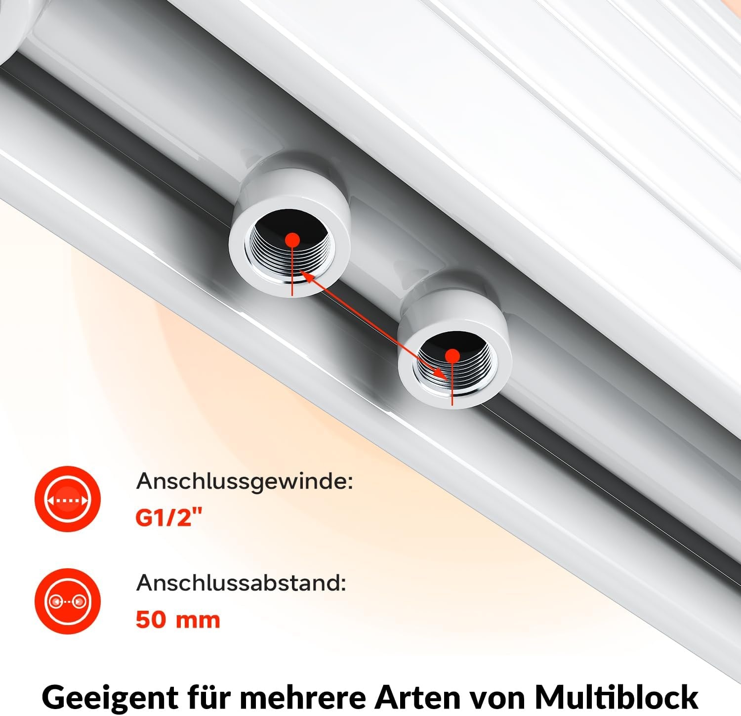 Radiateur Design Horizontal Blanc 950W - Jusqu'à -35%