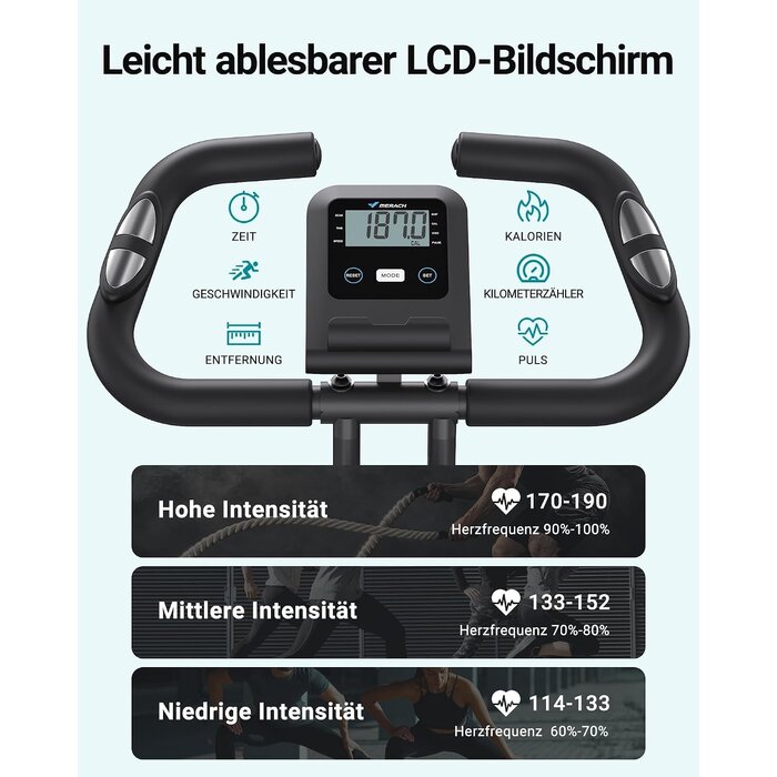 Vélo d'appartement pliable 4-en-1 - Gris - Jusqu'à -35%