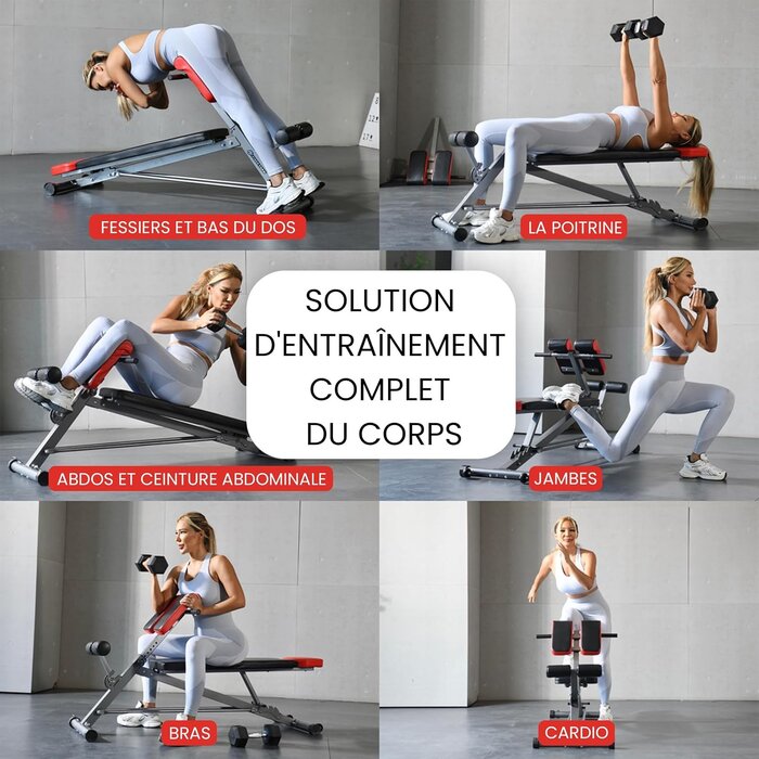 Banc de musculation multifonction réglable - Jusqu'à 30% de remise
