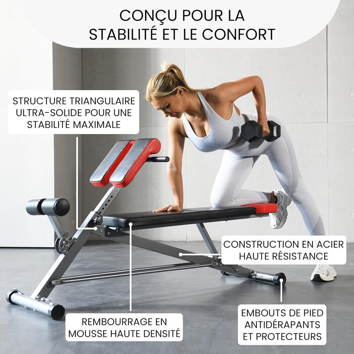 Banc de musculation multifonction réglable - Jusqu'à 30% de remise