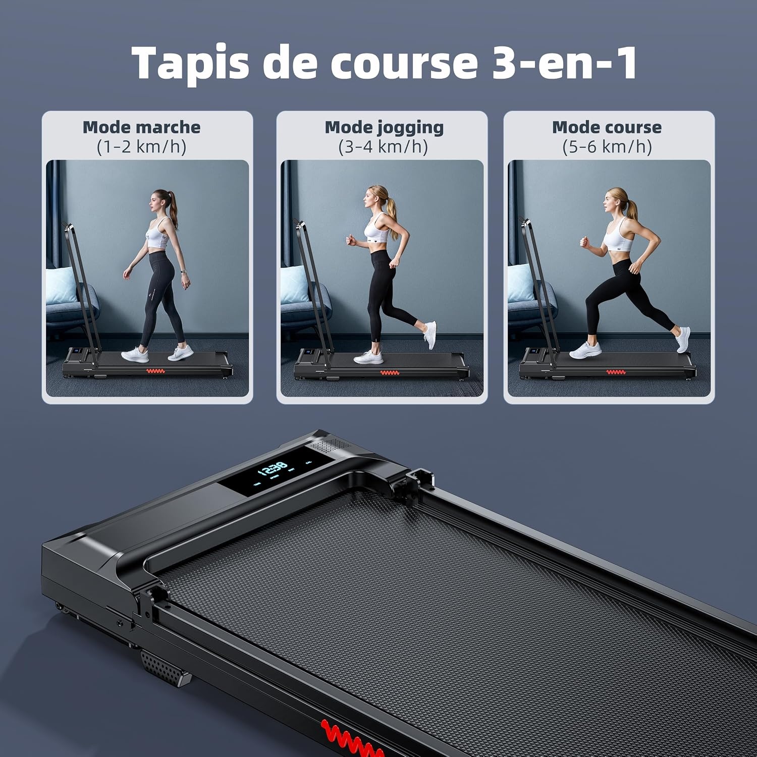Tapis de marche pliable électrique - Noir - Jusqu'à -34% sur le modèle déballé