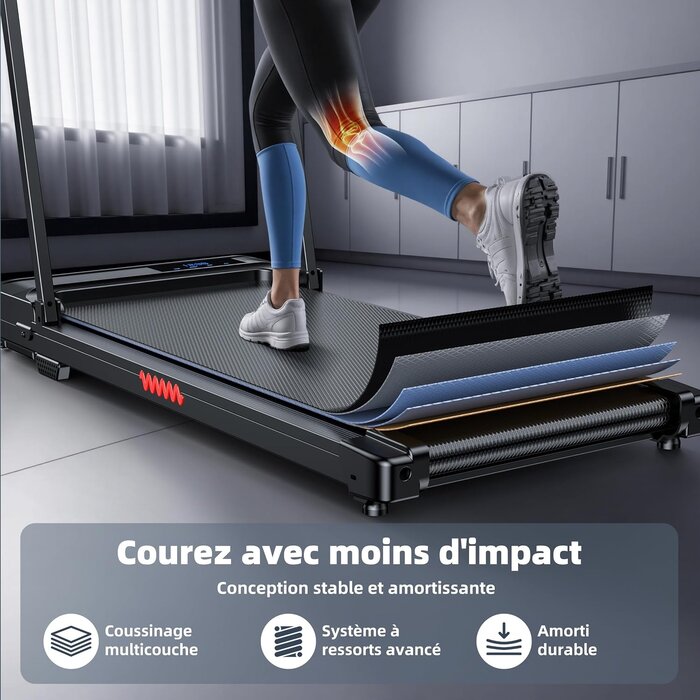 Tapis de marche pliable électrique - Noir - Jusqu'à -34% sur le modèle déballé