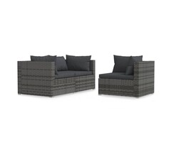 Vidaxl Ensemble salon de jardin 3 pièces en résine tressée - Jusqu'à -35%