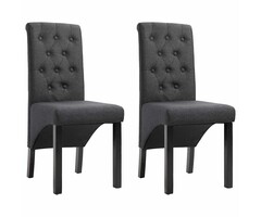 Vidaxl Lot de 2 chaises salle à manger tissu gris foncé - Jusqu'à -35%