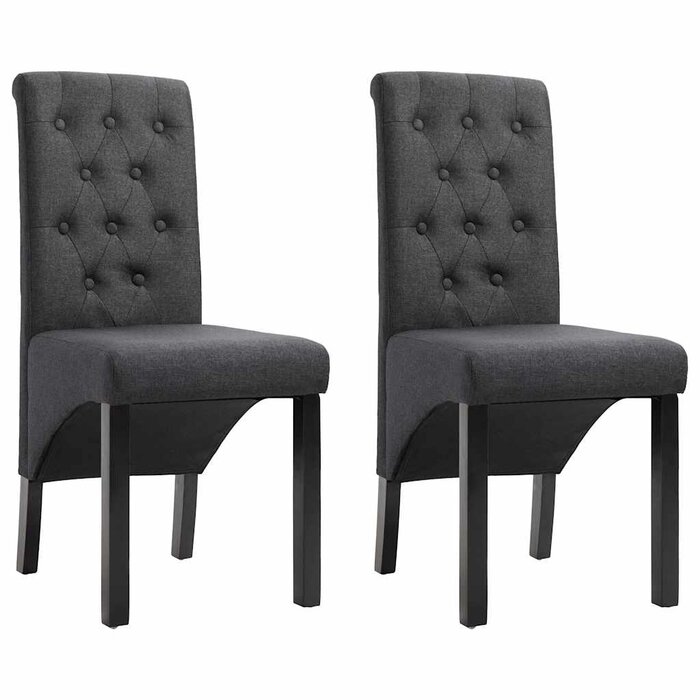 Lot de 2 chaises salle à manger tissu gris foncé - Jusqu'à -35%
