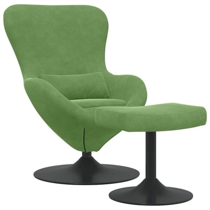Fauteuil œuf pivotant en velours vert clair - Jusqu'à 35% de remise