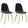 Lot de 2 chaises velours noir et pieds dorés - Jusqu'à -29%