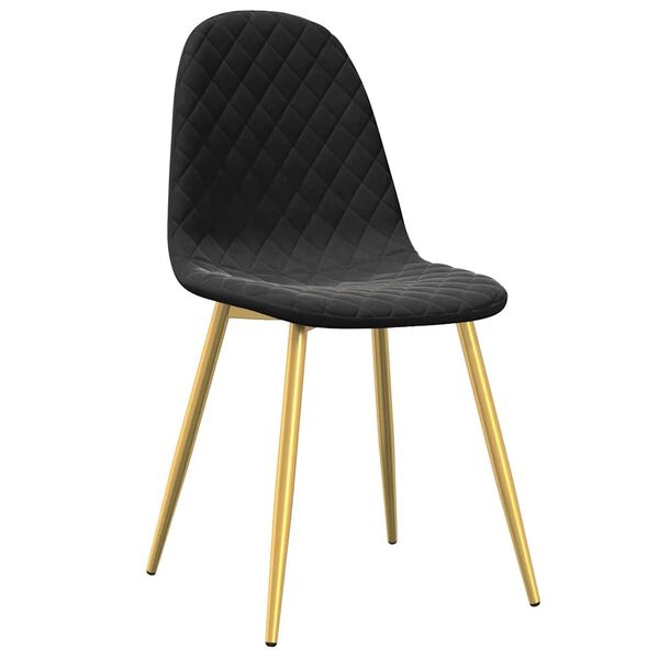 Lot de 2 chaises velours noir et pieds dorés - Jusqu'à -29%