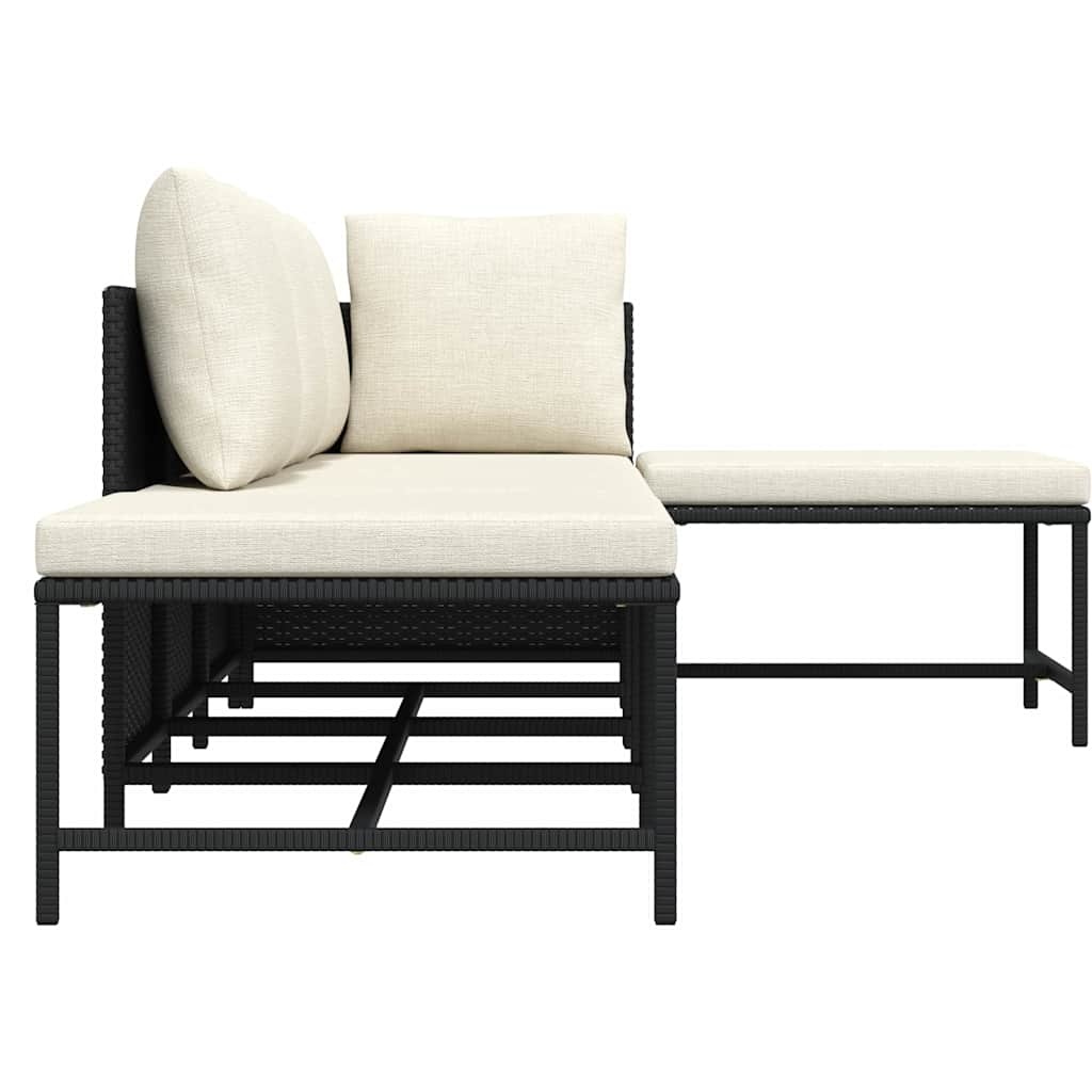 Salon de jardin 5 pièces en rotin PE - Noir - Jusqu'à -35%