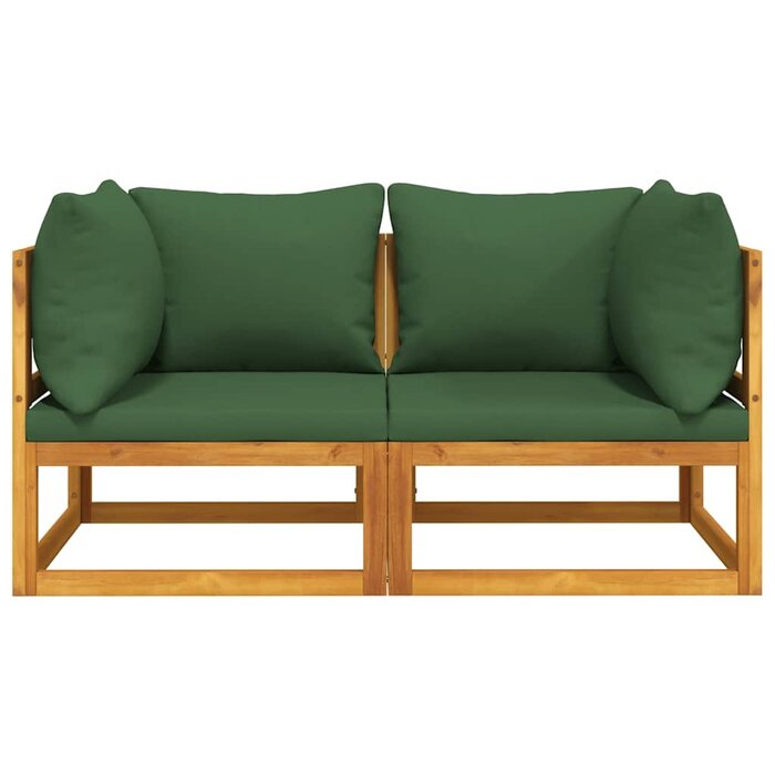 Lot de 2 canapés d'angle modulaires en bois d'acacia - Jusqu'à -30%