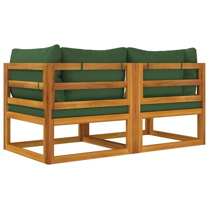 Lot de 2 canapés d'angle modulaires en bois d'acacia - Jusqu'à -30%