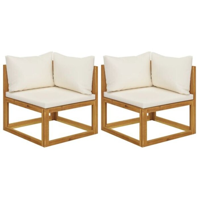 Lot de 2 canapés d'angle en bois d'acacia - Jusqu'à -35%