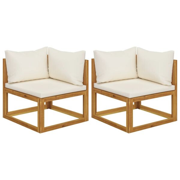 Lot de 2 canapés d'angle en bois d'acacia - Jusqu'à -35%