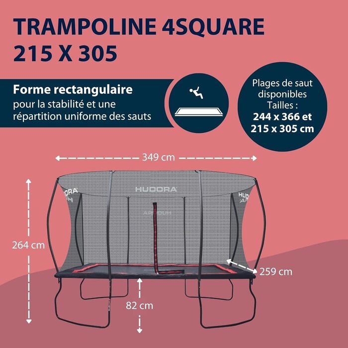 Trampoline Rectangulaire 244 x 366 cm - Jusqu'à -43% de remise