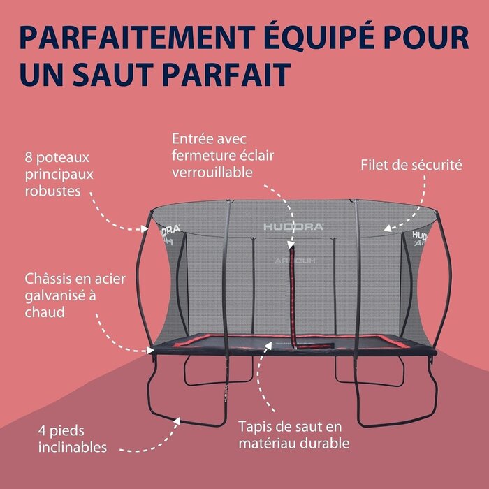 Trampoline Rectangulaire 244 x 366 cm - Jusqu'à -43% de remise