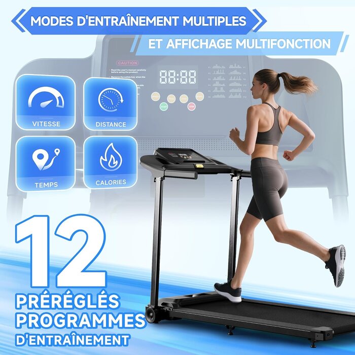 Tapis de course pliable compact 12 km/h - Jusqu'à 30% de remise