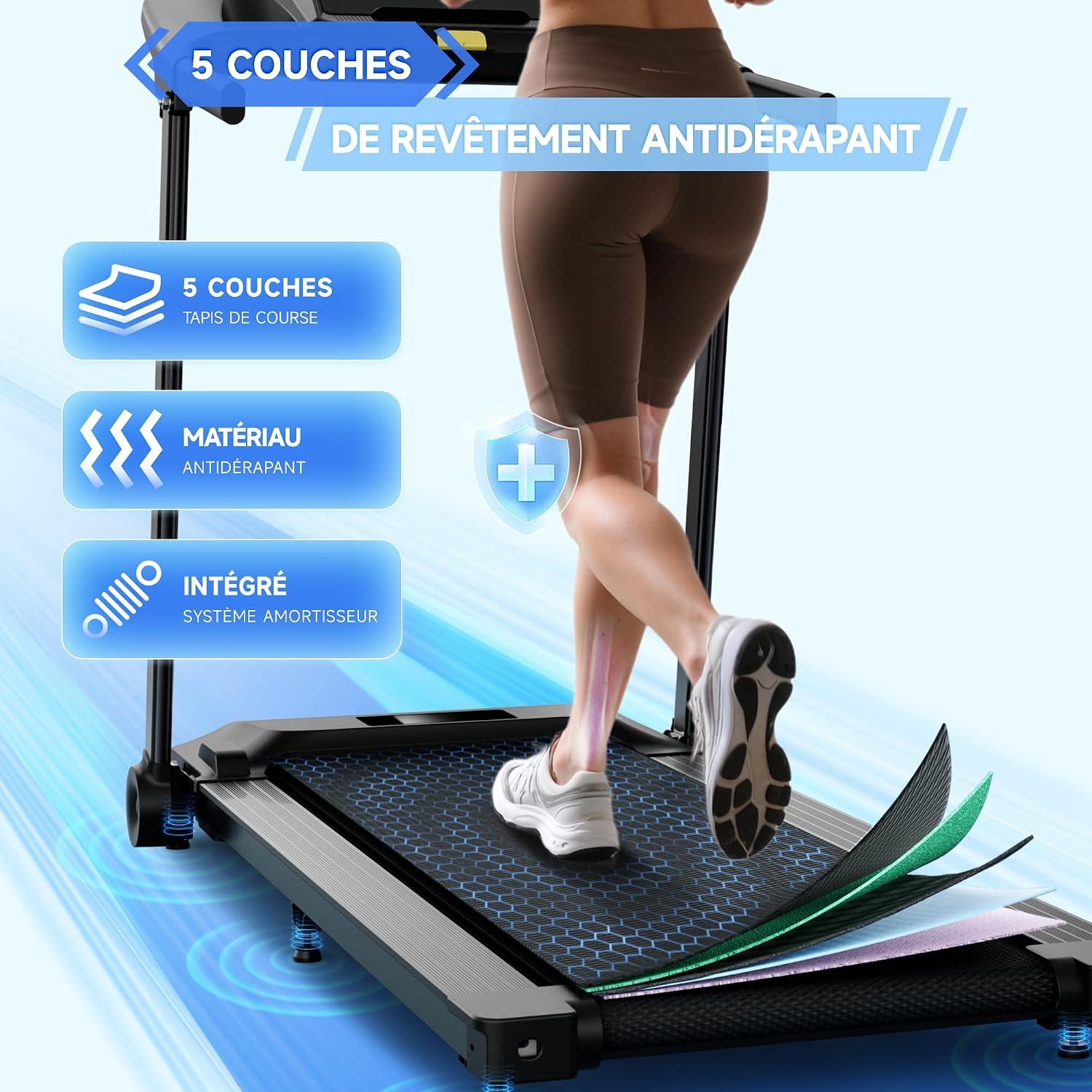 Tapis de course pliable compact 12 km/h - Jusqu'à 30% de remise