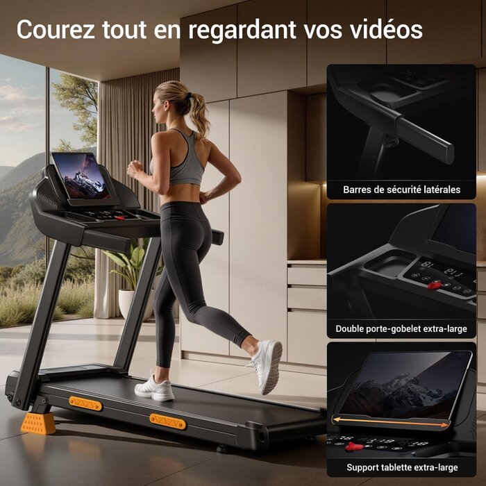 Tapis de course pliable 12 km/h - Moteur 3 CV - Jusqu'à -30% sur notre outlet