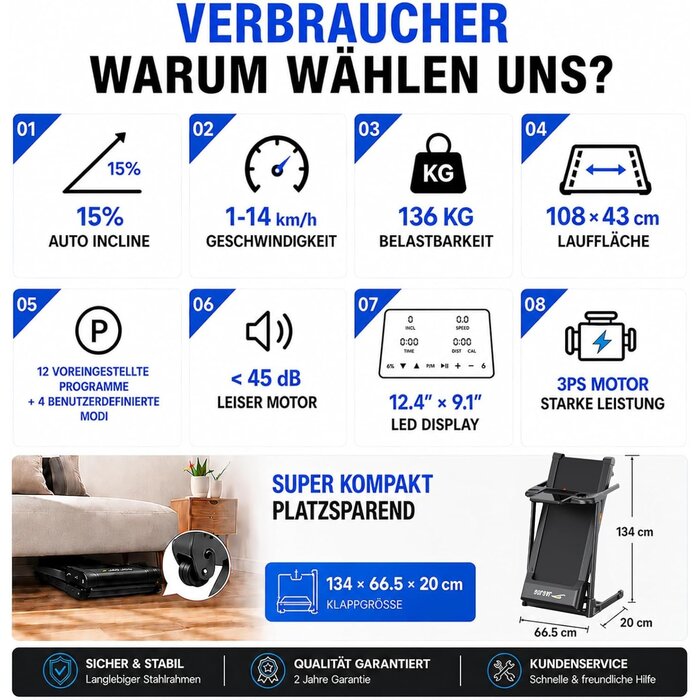 Tapis de course pliable et inclinaison auto - Jusqu'à 30% de remise