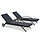 Ensemble 2 bains de soleil avec table rotin PE anthracite - Jusqu'à -35%
