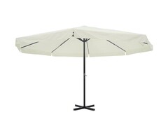 Vidaxl Grand parasol de jardin Samos 500 cm, blanc - Jusqu'à -35% d'économie