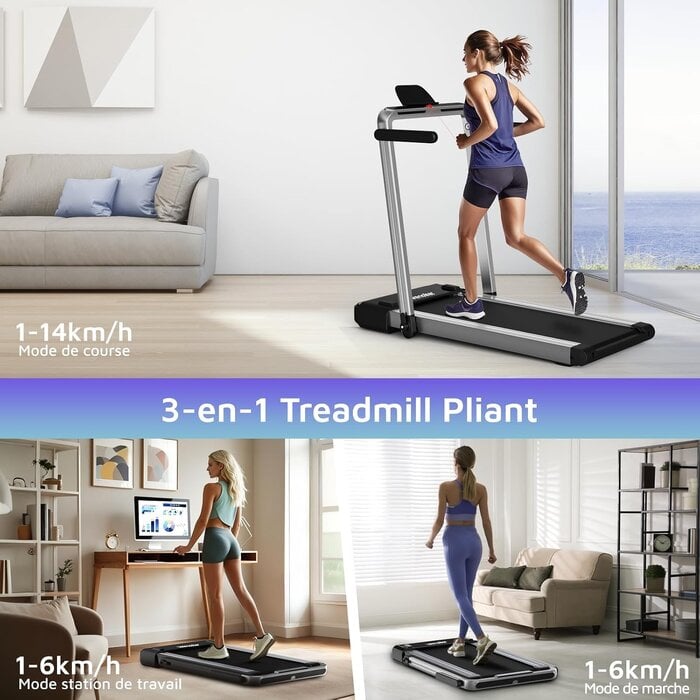Tapis de course pliable 3-en-1 jusqu'à 14 km/h - Remisé jusqu'à 35%