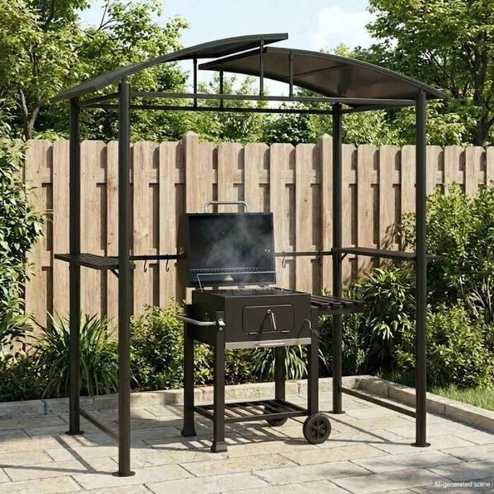 Abri pour barbecue 210x114x230 cm - Anthracite - Jusqu'à -35%