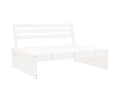 Vidaxl Module de banc de jardin central 120x80cm en pin massif blanc - Jusqu'à -35%
