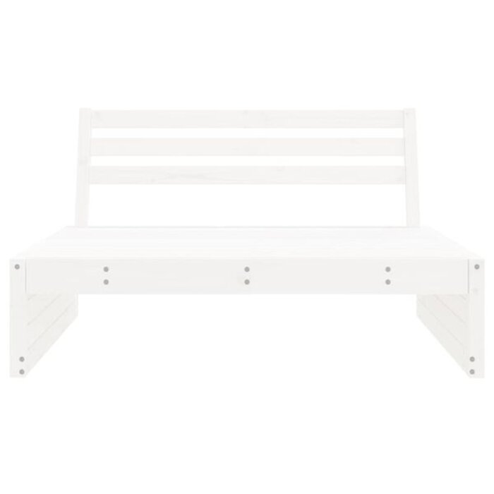 Module de banc de jardin central 120x80cm en pin massif blanc - Jusqu'à -35%