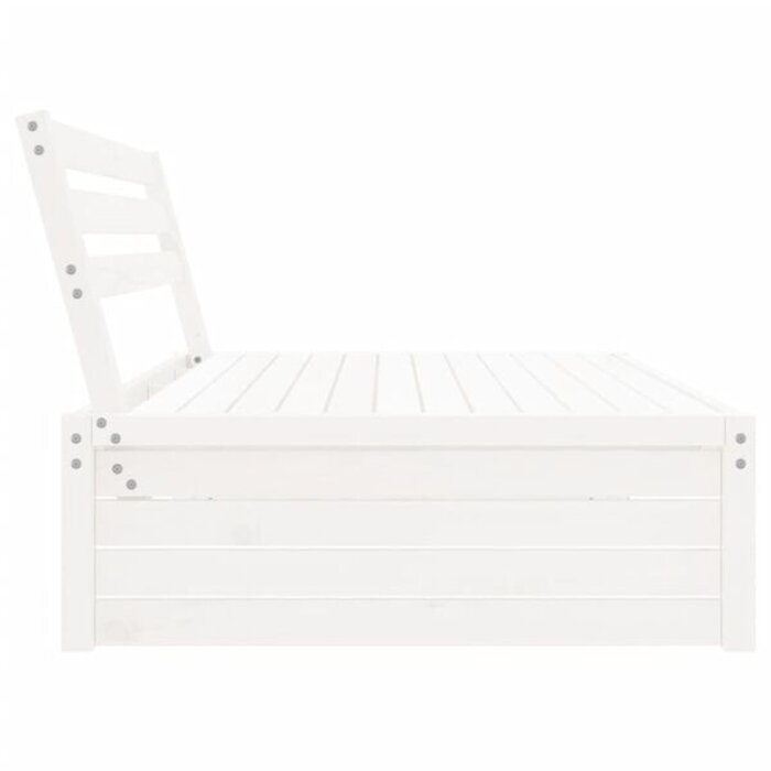 Module de banc de jardin central 120x80cm en pin massif blanc - Jusqu'à -35%