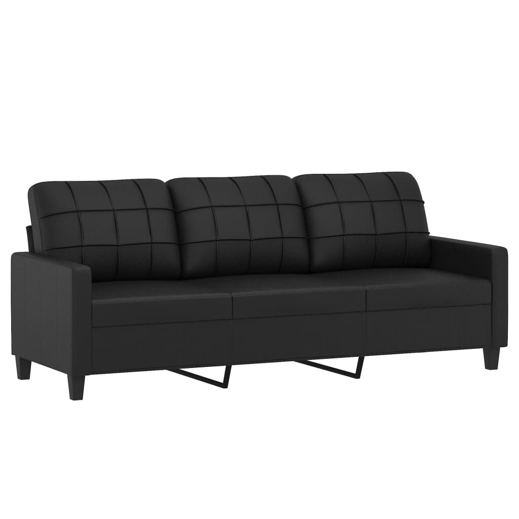 Canapé 3 places 180 cm similicuir noir - Jusqu'à 38% de remise
