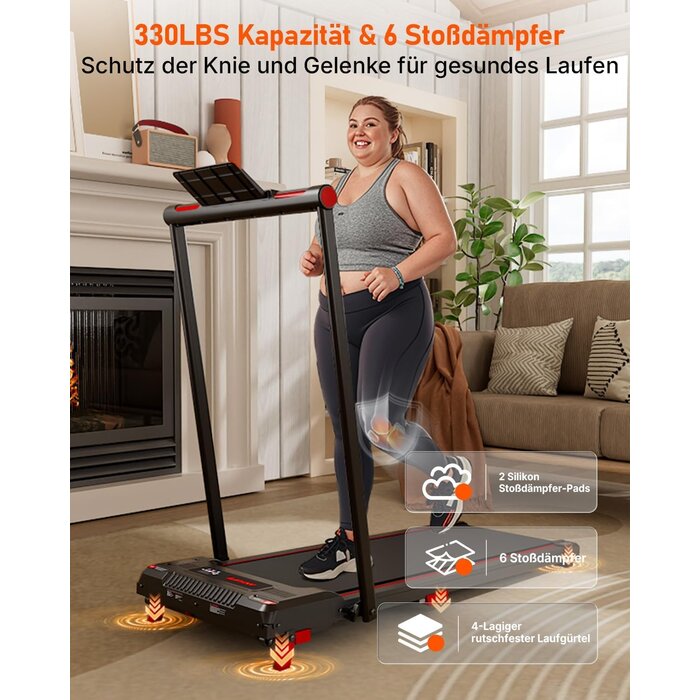 Tapis de course pliable compact rouge - Jusqu'à 35% de remise