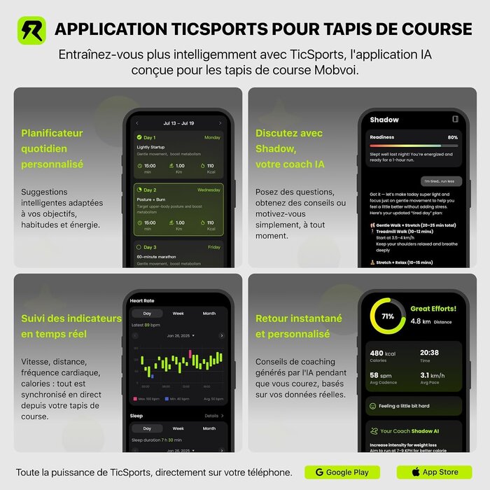 Tapis de course pliable 2,5 CV - Jusqu'à -35% sur le modèle outlet