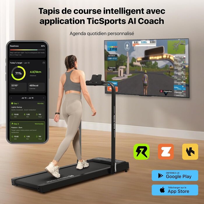 Tapis de course pliable 2,5 CV - Jusqu'à -35% sur le modèle outlet