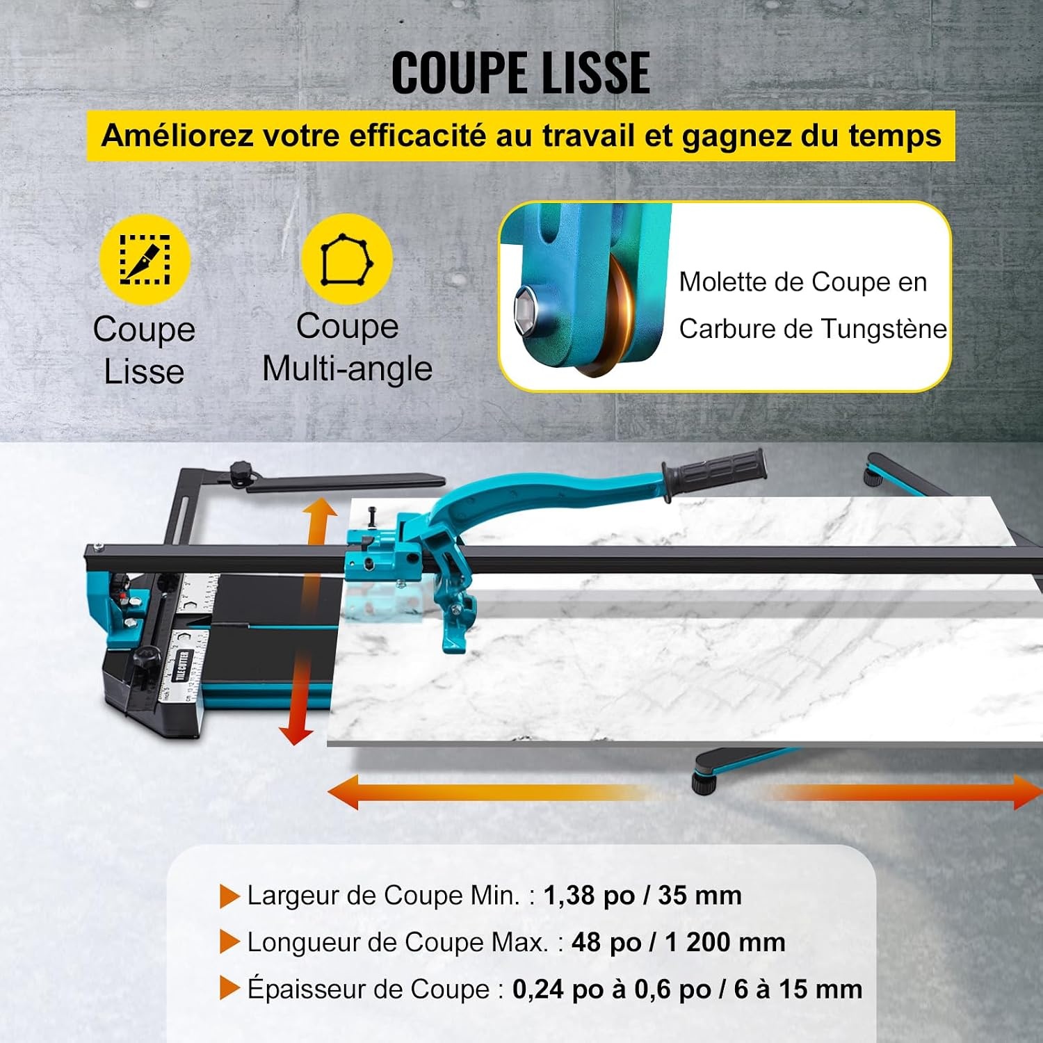 Coupe-carreaux manuel 1200 mm avec laser - Jusqu'à 35% de réduction