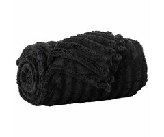Vidaxl Plaid polaire noir 150x130 cm - Confort cocooning - Jusqu'à -37%