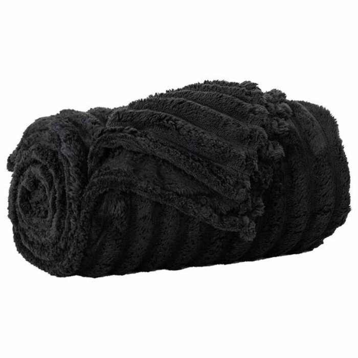 Plaid en polaire noir 150x130cm - Confort et douceur - Jusqu'à -31%