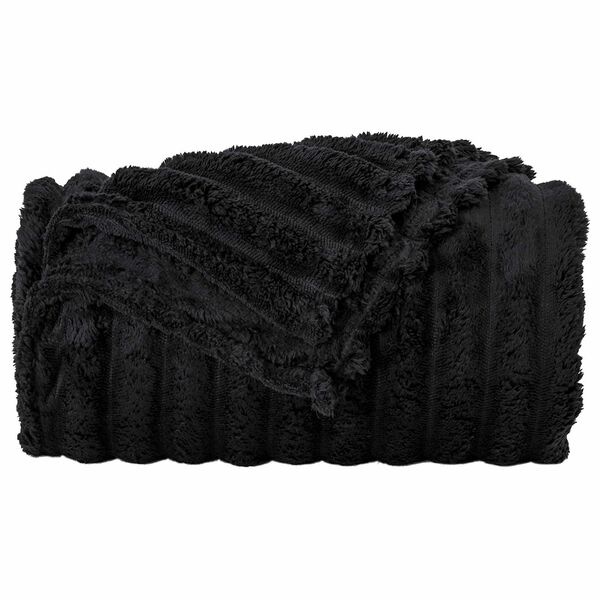 Plaid en polaire noir 150x130cm - Confort et douceur - Jusqu'à -31%