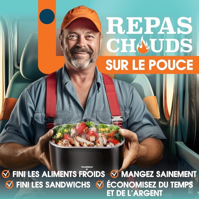 Lunchbox électrique 1,5L Inox - Chauffe rapide - Jusqu'à -32%