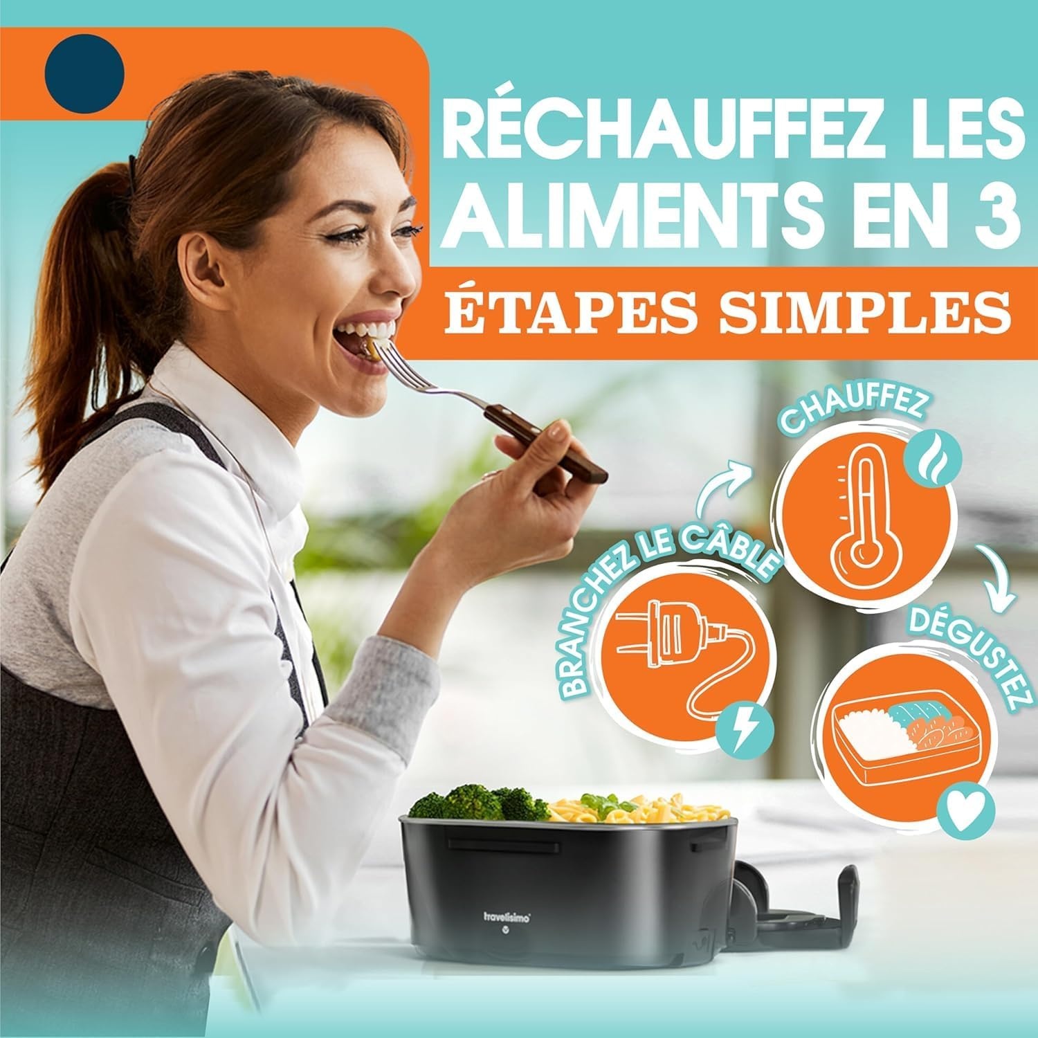 Lunchbox électrique 1,5L Inox - Chauffe rapide - Jusqu'à -32%