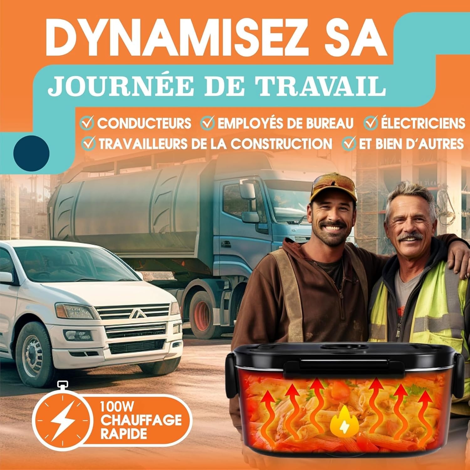 Lunchbox électrique 1,5L Inox - Chauffe rapide - Jusqu'à -32%