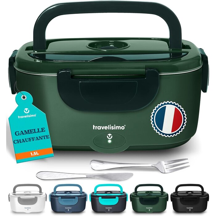 Lunchbox électrique 1,5L Inox - Chauffe rapide - Jusqu'à -32%