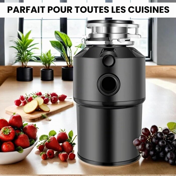 Broyeur de déchets d'évier puissant - Acier inox - Jusqu'à -35%