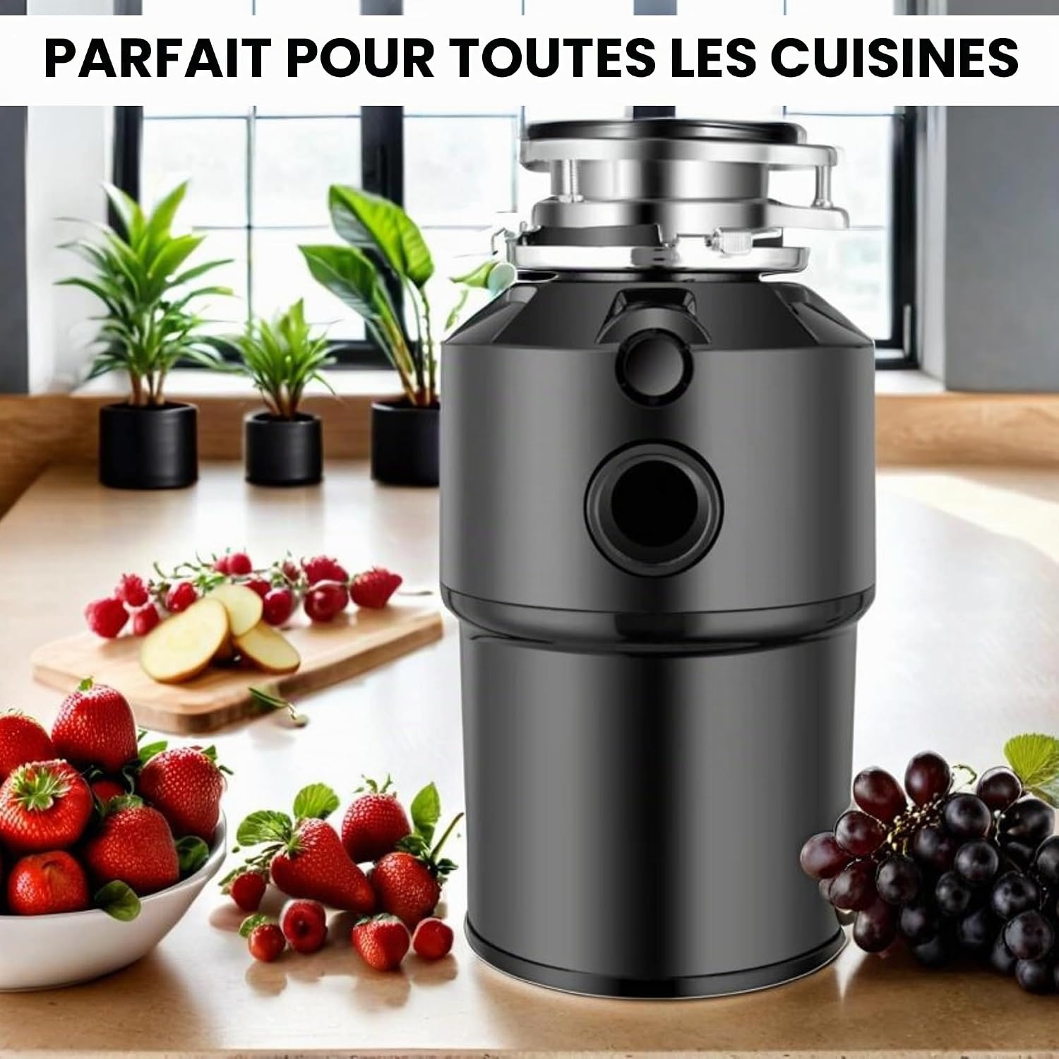 Broyeur de déchets d'évier puissant - Acier inox - Jusqu'à -35%