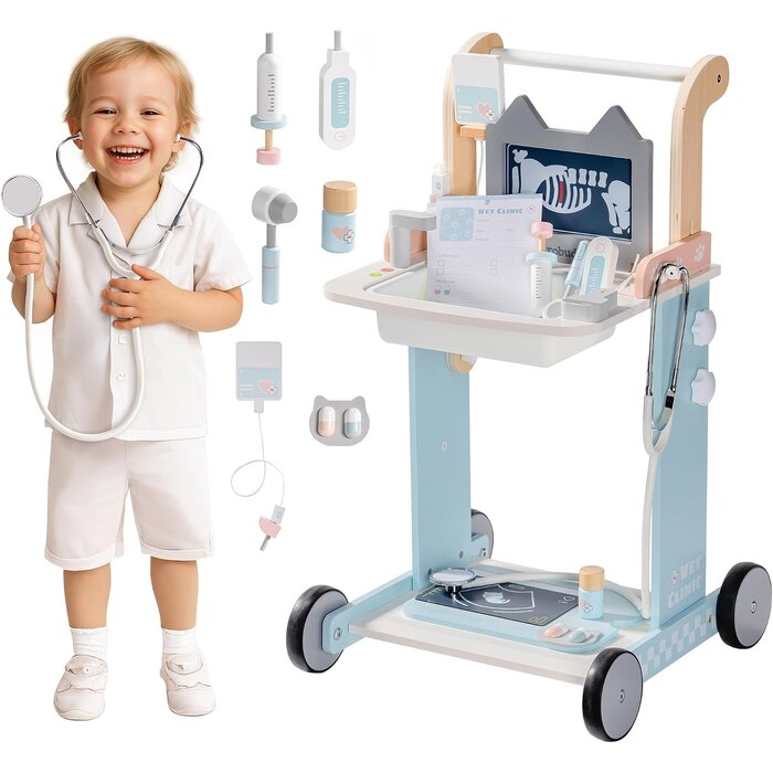 Chariot de docteur en bois pour enfants - Jusqu'à 29% de réduction
