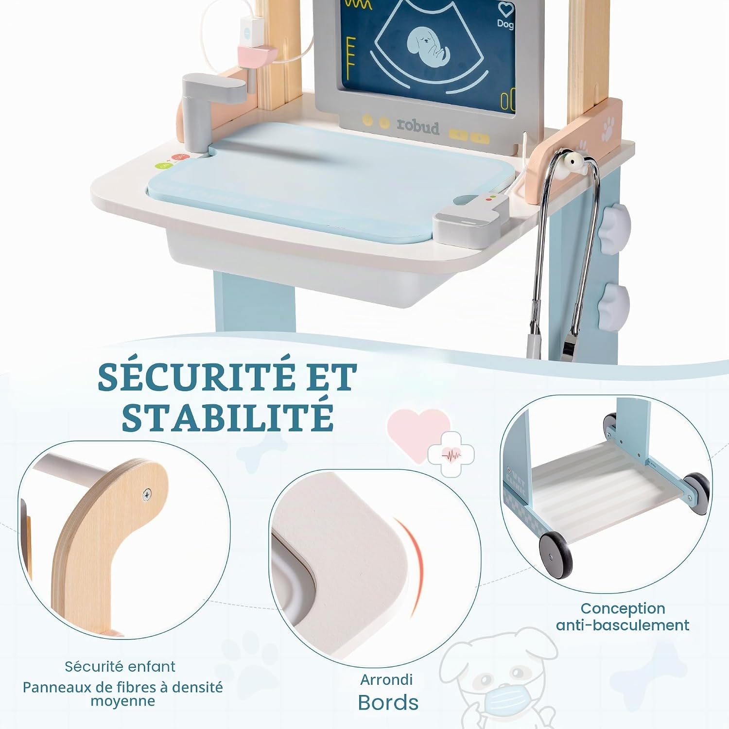 Chariot de docteur en bois pour enfants - Jusqu'à 29% de réduction
