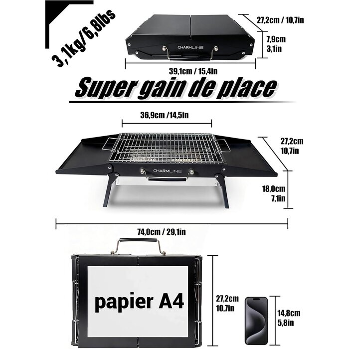 Barbecue charbon pliable et portable - Jusqu'à -33% sur votre grill