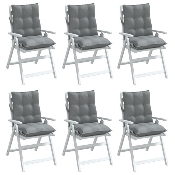 Lot de 6 coussins de chaise gris 100x50cm - Jusqu'à 34% de réduction